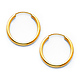 Polished Endless Small Hoop Earrings - 14K Yellow Gold 2mm x 0.8 inch thumb 0