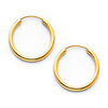Polished Endless Small Hoop Earrings - 14K Yellow Gold 2mm x 0.8 inch