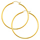 Polished Hinge Extra Large Hoop Earrings - 14K Yellow Gold 2mm x 2.6 inch thumb 0