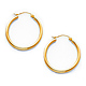 Polished Hinge Small Hoop Earrings - 14K Yellow Gold 2mm x 0.8 inch thumb 0