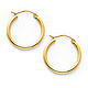 Polished Hinge Petite Hoop Earrings - 14K Yellow Gold 2mm x 0.6 inch thumb 0