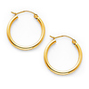 Polished Hinge Petite Hoop Earrings - 14K Yellow Gold 2mm x 0.6 inch