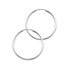 Polished Endless Medium Hoop Earrings - 14K White Gold 1.5mm x 1 inch