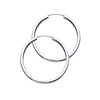 Polished Endless Medium Hoop Earrings - 14K White Gold 2mm x 1.2 inch