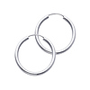 Polished Endless Medium Hoop Earrings - 14K White Gold 2mm x 1 inch