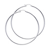 Polished Hinge Extra Large Hoop Earrings - 14K White Gold 2mm x 2.6 inch