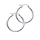 Polished Hinge Medium Hoop Earrings - 14K White Gold 2mm x 1 inch thumb 0