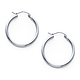 Polished Hinge Small Hoop Earrings - 14K White Gold 2mm x 0.8 inch thumb 0