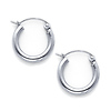 Polished Hinge Mini Hoop Earrings - 14K White Gold 2mm x 0.5 inch