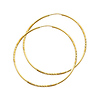Diamond-Cut Satin Endless Large Hoop Earrings - 14K Yellow Gold 1.5mm x 2.16 inch