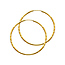 Diamond-Cut Satin Endless Medium Hoop Earrings - 14K Yellow Gold 1.5mm x 1.5 inch