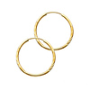 Diamond-Cut Satin Endless Small Hoop Earrings - 14K Yellow Gold 1.5mm or 0.9 inch