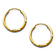 Diamond-Cut Satin Endless Petite Hoop Earrings - 14K Yellow Gold 1.5mm or 0.62 inch thumb 0