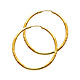 Diamond-Cut Satin Endless Medium Hoop Earrings - 14K Yellow Gold 2mm x 1.6 inch thumb 0