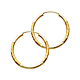 Diamond-Cut Satin Endless Medium Hoop Earrings - 14K Yellow Gold 2mm x 1.2 inch thumb 0