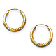Diamond-Cut Satin Endless Mini Hoop Earrings - 14K Yellow Gold 2mm x 0.6 inch thumb 0