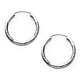 Diamond-Cut Satin Endless Small Hoop Earrings - 14K White Gold 2mm or 0.8 inch thumb 0