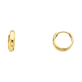 Rounded 14k Yellow Gold Huggie Earrings 3mm x 12mm