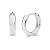 3mm Domed Solid Gold Huggie Earrings in 14K White Gold 0.47in