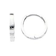 Small Flat 14K White Gold Huggie Earrrings 2mm x 11mm