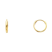 Domed 14K Yellow Gold Huggie Earrings 2mm x 11mm