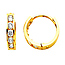 5 Stone 14K Yellow Gold CZ Huggie Earrings 2mm x 10mm