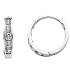 5 Stone 14K White Gold CZ Huggie Earrings 2mm x 10mm