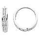 Medium 7 Stone 14K White Gold CZ Huggie Earrings 2mm x 12mm thumb 0