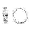 Large 5-Stone 14K White Gold CZ Huggie Earrings