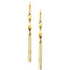 14K Yellow Gold Fancy Beaded Tassel Earrings 85mm thumb 0