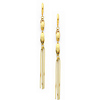 14K Yellow Gold Fancy Beaded Tassel Earrings 85mm