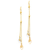 14K 3 Tri-color Gold Fancy Dangle Hanging Earrings