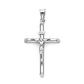 Medium Rod Crucifix Pendant in 14K White Gold - Classic