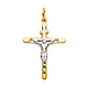 Medium Tapered Crucifix Pendant in 14K Two-Tone Gold - Classic thumb 0