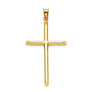 Large Rod Cross Pendant in 14K Yellow Gold - Classic