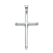 Large Rod Cross Pendant in 14K White Gold - Classic