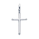 Small Rod Cross Pendant in 14K White Gold - Classic thumb 0