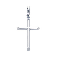 Small Rod Cross Pendant in 14K White Gold - Classic