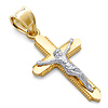 Small Milgrain Crucifix Pendant in 14K Two-Tone Gold