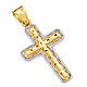Small Fancy Milgrain Cross Pendant in  14K Two-Tone Gold thumb 0