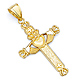 Small Claddagh Cross Pendant in 14K Yellow Gold thumb 0