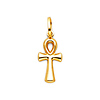 Petite Ankh Pendant in 14K Yellow Gold