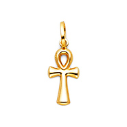 Petite Ankh Pendant in 14K Yellow Gold