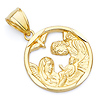 14K Yellow Gold Cut-Out Baptism Pendant