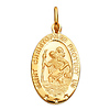 Oval Saint Christopher Medal Pendant in 14K Yellow Gold - Small