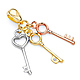 Keys to My Heart Pendant with CZ Accent in 14K Tricolor Gold - Small thumb 0