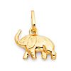 Trumpeting Elephant Charm Pendant in 14K Yellow Gold - Mini