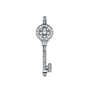 CZ-Filled Flower Key Pendant in 14K White Gold - Small