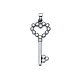 Key to My Heart Cubic Zirconia Pendant in 14K White Gold - Small thumb 0