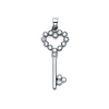 Key to My Heart Cubic Zirconia Pendant in 14K White Gold - Small